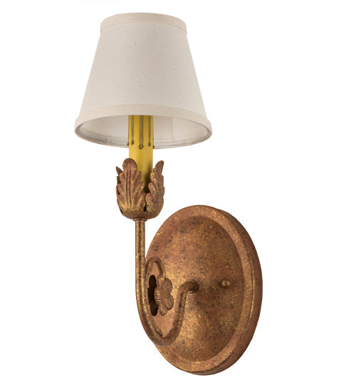 Meyda Lighting Antonia 5" Autumn Leaf Wall Sconce With Natural Textrene Shade