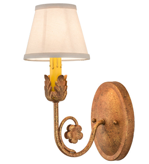 Meyda Lighting Antonia 5" Autumn Leaf Wall Sconce With Natural Textrene Shade