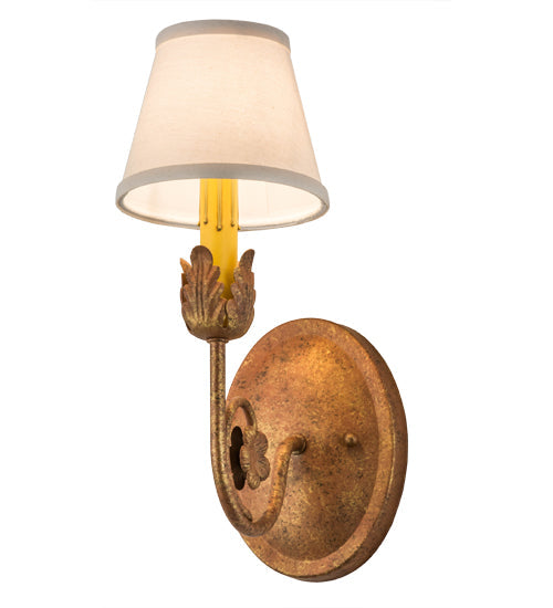 Meyda Lighting Antonia 5" Autumn Leaf Wall Sconce With Natural Textrene Shade