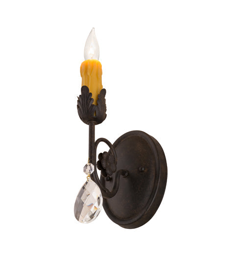 Meyda Lighting Antonia 5" Chestnut Wall Sconce With Amber Mica Shade Glass
