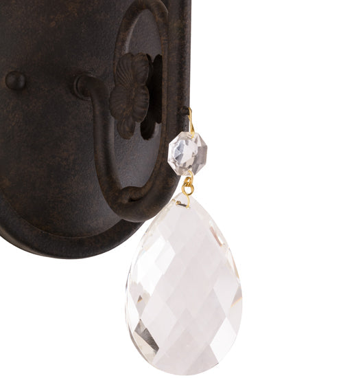 Meyda Lighting Antonia 5" Chestnut Wall Sconce With Amber Mica Shade Glass