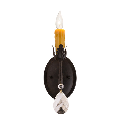Meyda Lighting Antonia 5" Chestnut Wall Sconce With Amber Mica Shade Glass
