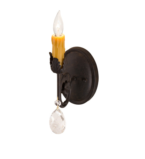 Meyda Lighting Antonia 5" Chestnut Wall Sconce With Amber Mica Shade Glass