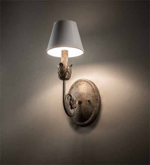 Meyda Lighting Antonia 5" Corinth Wall Sconce With White Parchment Shade
