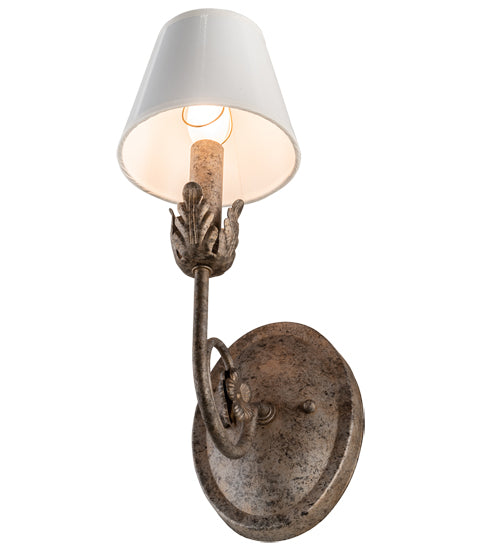 Meyda Lighting Antonia 5" Corinth Wall Sconce With White Parchment Shade