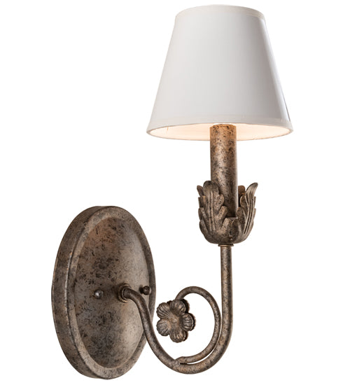 Meyda Lighting Antonia 5" Corinth Wall Sconce With White Parchment Shade