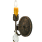 Meyda Lighting Antonia 5" Gilded Tobacco Wall Sconce With Amber Faux Candlelight