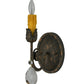 Meyda Lighting Antonia 5" Gilded Tobacco Wall Sconce With Amber Faux Candlelight