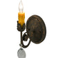 Meyda Lighting Antonia 5" Gilded Tobacco Wall Sconce With Amber Faux Candlelight