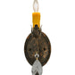 Meyda Lighting Antonia 5" Gilded Tobacco Wall Sconce With Amber Faux Candlelight