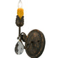 Meyda Lighting Antonia 5" Gilded Tobacco Wall Sconce With Amber Faux Candlelight