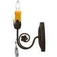 Meyda Lighting Antonia 5" Gilded Tobacco Wall Sconce With Amber Faux Candlelight