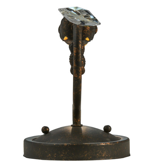 Meyda Lighting Antonia 5" Gilded Tobacco Wall Sconce With Amber Faux Candlelight