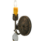 Meyda Lighting Antonia 5" Gilded Tobacco Wall Sconce With Amber Faux Candlelight