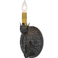 Meyda Lighting Antonia 5" Graphite Pewter Wall Sconce With Ivory Faux Candlelight