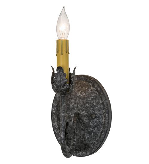 Meyda Lighting Antonia 5" Graphite Pewter Wall Sconce With Ivory Faux Candlelight