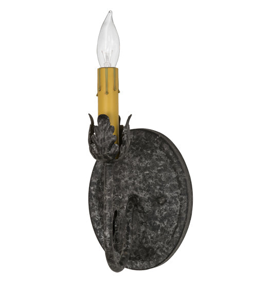 Meyda Lighting Antonia 5" Graphite Pewter Wall Sconce With Ivory Faux Candlelight