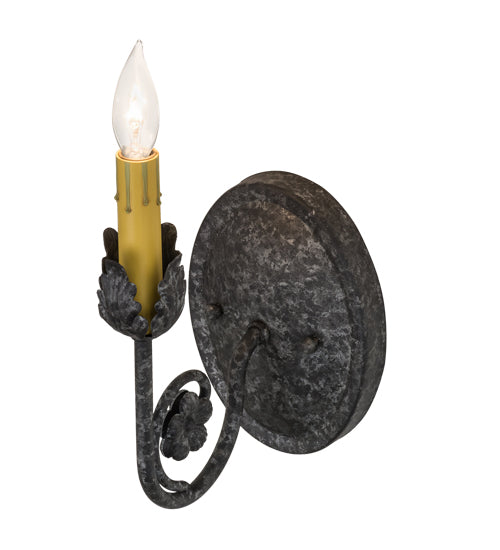 Meyda Lighting Antonia 5" Graphite Pewter Wall Sconce With Ivory Faux Candlelight