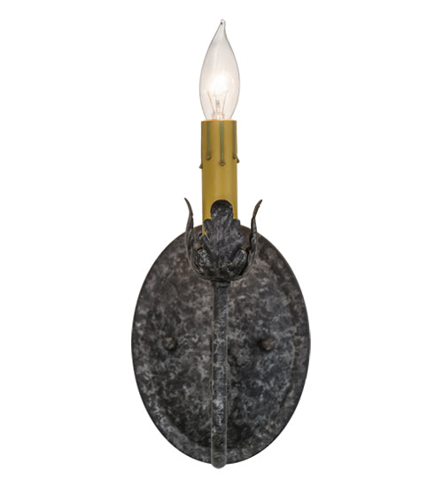 Meyda Lighting Antonia 5" Graphite Pewter Wall Sconce With Ivory Faux Candlelight