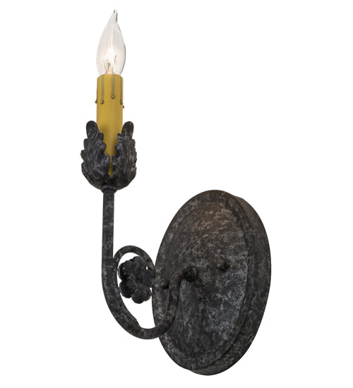 Meyda Lighting Antonia 5" Graphite Pewter Wall Sconce With Ivory Faux Candlelight