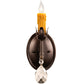 Meyda Lighting Antonia 5" Mahogany Bronze Wall Sconce With Amber Faux Candlelight