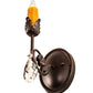 Meyda Lighting Antonia 5" Mahogany Bronze Wall Sconce With Amber Faux Candlelight