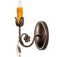 Meyda Lighting Antonia 5" Mahogany Bronze Wall Sconce With Amber Faux Candlelight