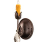 Meyda Lighting Antonia 5" Mahogany Bronze Wall Sconce With Amber Faux Candlelight