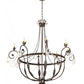 Meyda Lighting Antonia 58" 8-Light Chestnut Chandelier With Ivory Faux Candlelight