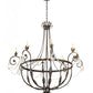 Meyda Lighting Antonia 58" 8-Light Chestnut Chandelier With Ivory Faux Candlelight