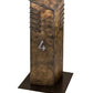 Meyda Lighting Aploks 13"W x 36"H 4-Light Chemical Burnished Brass Personalized 4 Bollard Outdoor Mount Light