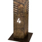 Meyda Lighting Aploks 13"W x 36"H 4-Light Chemical Burnished Brass Personalized 4 Bollard Outdoor Mount Light