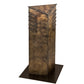Meyda Lighting Aploks 36" 4-Light Chemical Burnished Brass Bollard Outdoor Post Mount Light With White Stataurio Idalight Shade