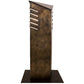 Meyda Lighting Aploks 36" 4-Light Chemical Burnished Brass Bollard Outdoor Post Mount Light With White Stataurio Idalight Shade