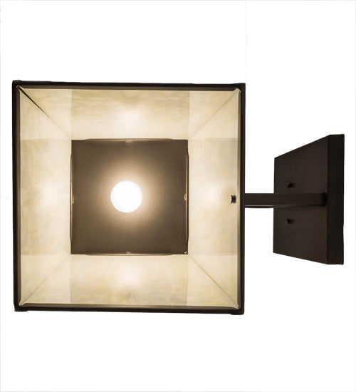 Meyda Lighting Apple Branch 14" Oil Rubbed Bronze Wall Sconce With Bleached Honey Onyx Acrylic Shade