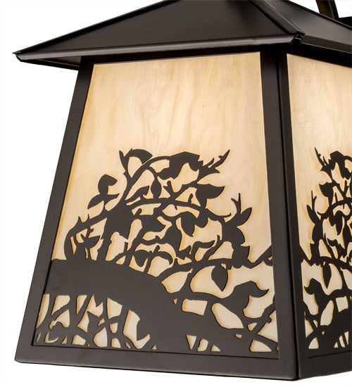 Meyda Lighting Apple Branch 14" Oil Rubbed Bronze Wall Sconce With Bleached Honey Onyx Acrylic Shade