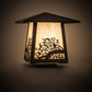 Meyda Lighting Apple Branch 17" Oil Rubbed Bronze Outdoor Post Mount Light With Creme Carrare Idalight Shade Glass