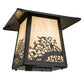 Meyda Lighting Apple Branch 17" Oil Rubbed Bronze Outdoor Post Mount Light With Creme Carrare Idalight Shade Glass