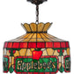 Meyda Lighting Applebee's 16" Mahogany Bronze Pendant Light With Multi-Colored Shade Glass