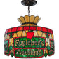 Meyda Lighting Applebee's 16" Mahogany Bronze Pendant Light With Multi-Colored Shade Glass