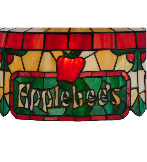 Meyda Lighting Applebee's 16" Mahogany Bronze Pendant Light With Multi-Colored Shade Glass