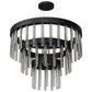 Meyda Lighting Aquagen 60" 3-Tier LED Gunmetal Gray Chandelier With Clear Shade Glass