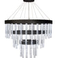 Meyda Lighting Aquagen 60" 3-Tier LED Gunmetal Gray Chandelier With Clear Shade Glass