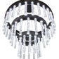Meyda Lighting Aquagen 60" 3-Tier LED Gunmetal Gray Chandelier With Clear Shade Glass
