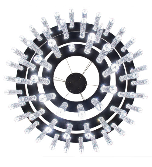 Meyda Lighting Aquagen 60" 3-Tier LED Gunmetal Gray Chandelier With Clear Shade Glass
