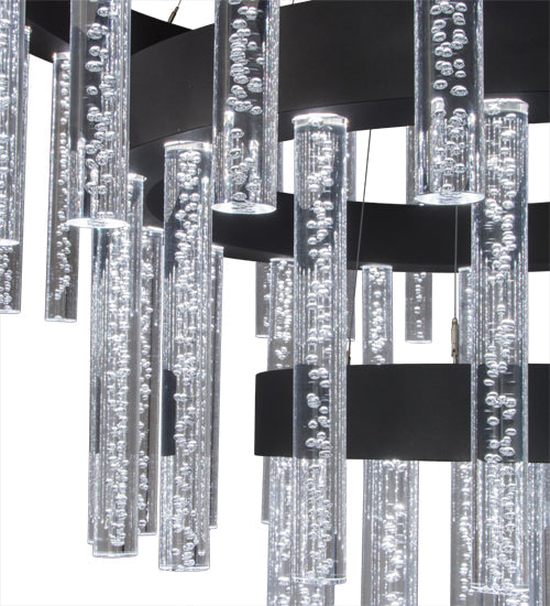 Meyda Lighting Aquagen 60" 3-Tier LED Gunmetal Gray Chandelier With Clear Shade Glass
