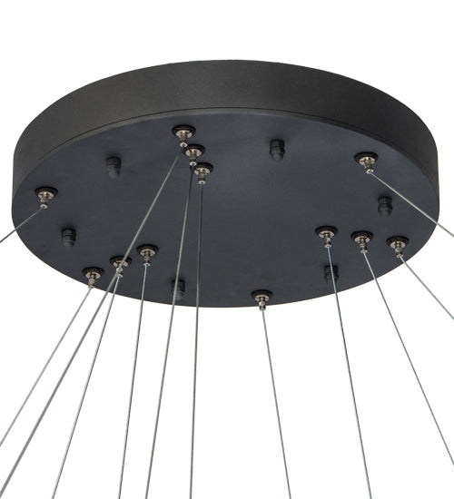 Meyda Lighting Aquagen 60" 3-Tier LED Gunmetal Gray Chandelier With Clear Shade Glass