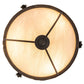 Meyda Lighting Arabesque 17" 3-Light Copper Rust Semi-flush Mount Ceiling Light With Fleshtone Idalight Shade Glass