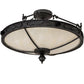 Meyda Lighting Arabesque 26" 4-Light Smoke Semi-flush Mount Light With Creme Carrara Idalight Shade