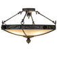 Meyda Lighting Arabesque 26" 4-Light Smoke Semi-flush Mount Light With Creme Carrara Idalight Shade